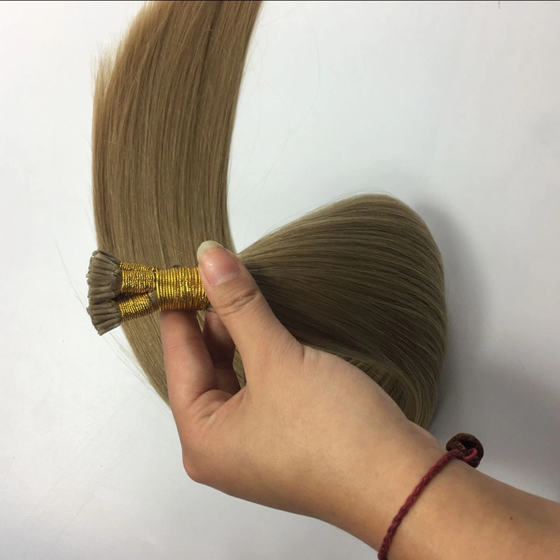 Factory supply brazilian virgin human hair light brown pre bonded i tip hair extensions HJ 036